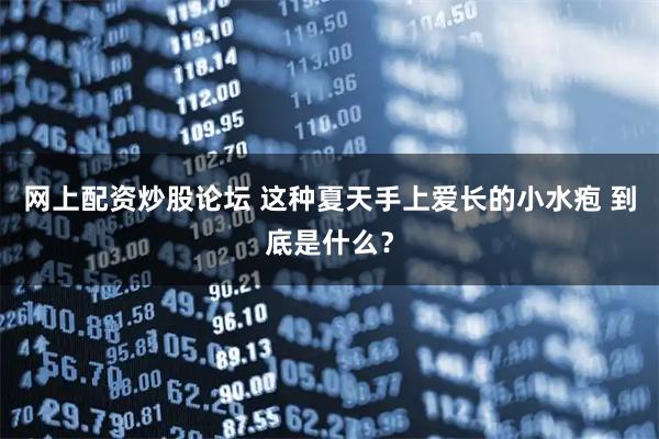 网上配资炒股论坛 这种夏天手上爱长的小水疱 到底是什么？