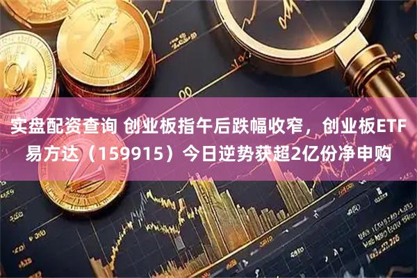 实盘配资查询 创业板指午后跌幅收窄，创业板ETF易方达（159915）今日逆势获超2亿份净申购